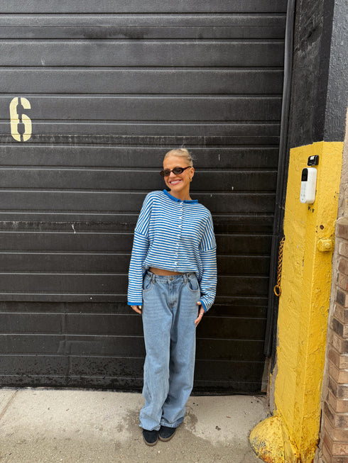 Coco Cutie Cardigan // Blue Stripe